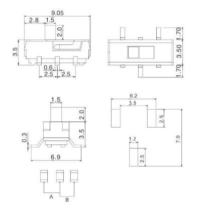 兩腳撥動開關圖紙