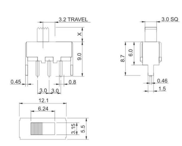 SS-12F44(1p1t)撥動開關(guān)圖紙